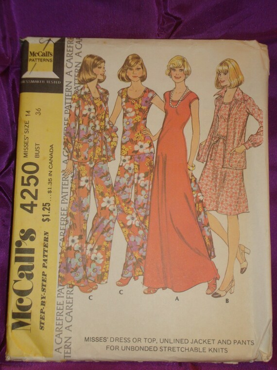 70s Knit Separates Fit N Flare Pullover Dress 2 Lngths N Top Etsy