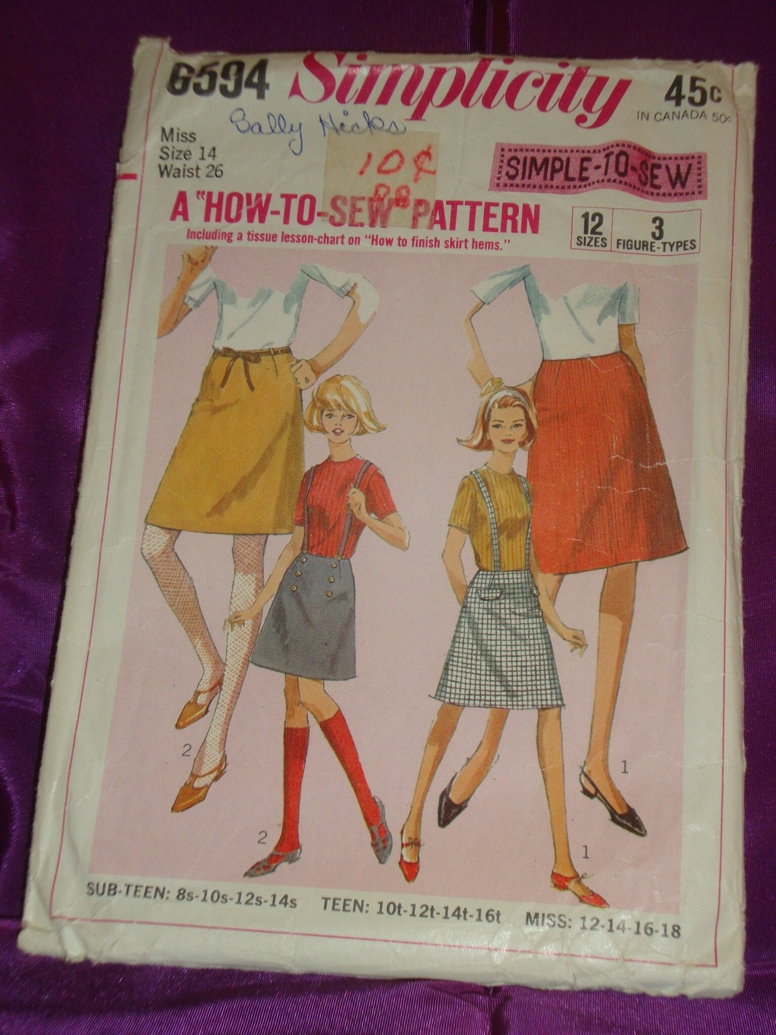 60s A Line Skirt Abv Knee or Knee Length Darted Waistline No