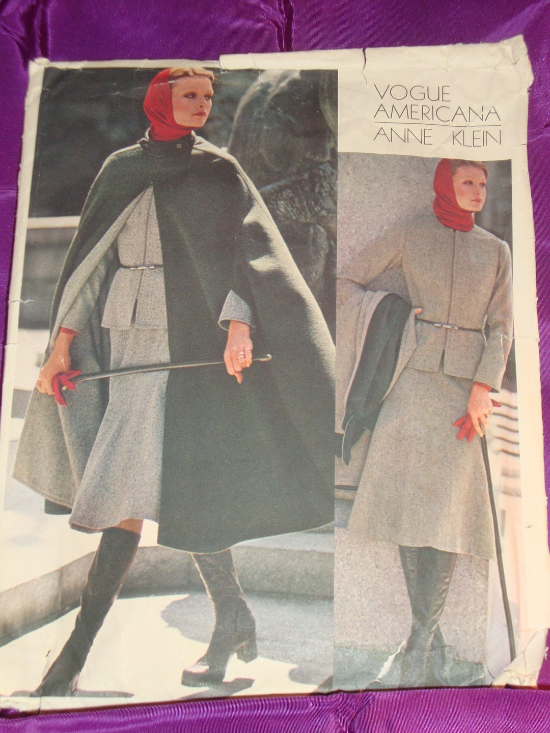 70s Anne Klein Separates Frnt Zip Jacket Flared Cape Gored Etsy