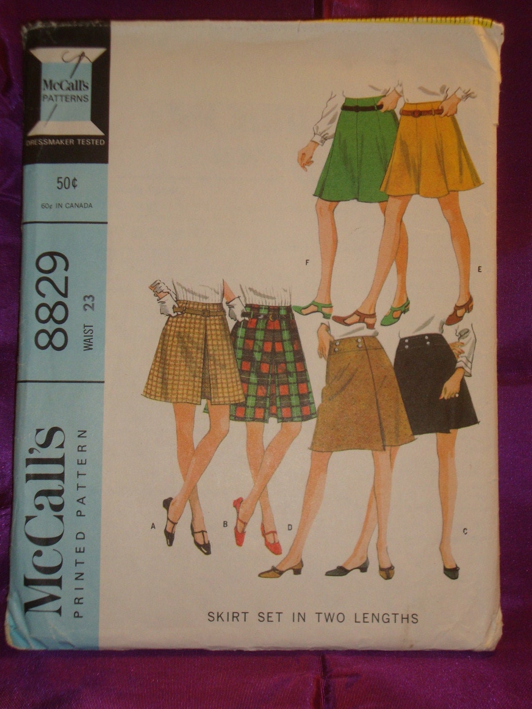 60s Mod Skirt Trio Mini N Abv Knee A Line W Cntr Front Pleat Wrap Arnd ...