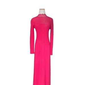 1970s Crochet Knit Maxi Dress: Anne Fogarty Leonard Sunshine, Size Small