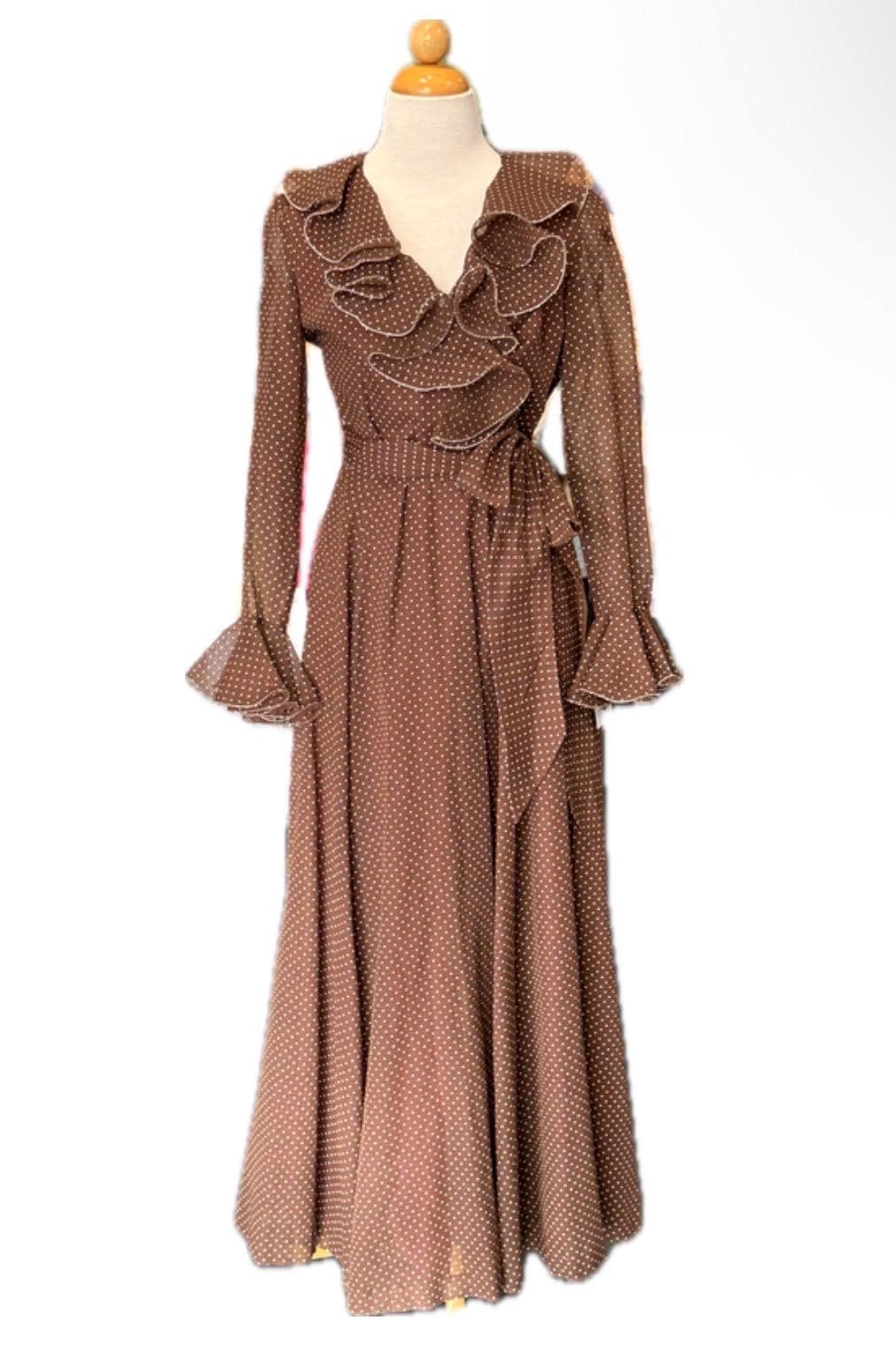 Brown Polka Dot Dress Maxi - Etsy