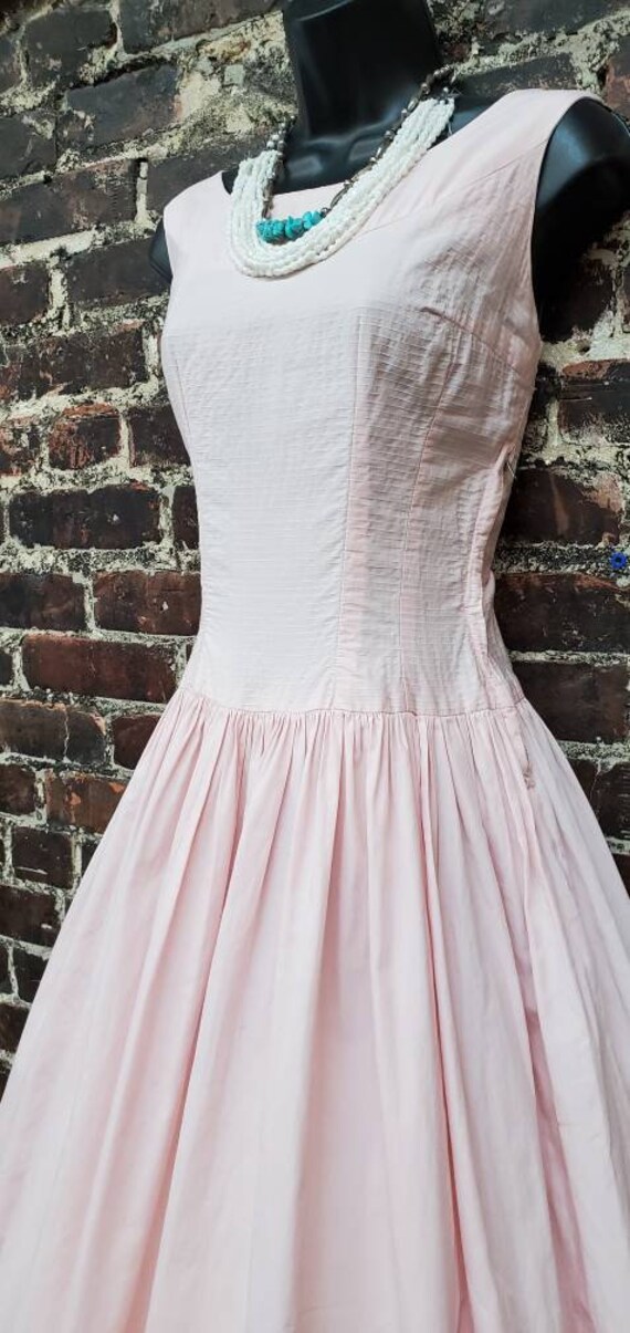 1950s Pink Cotton Sundress. 50s Day 
