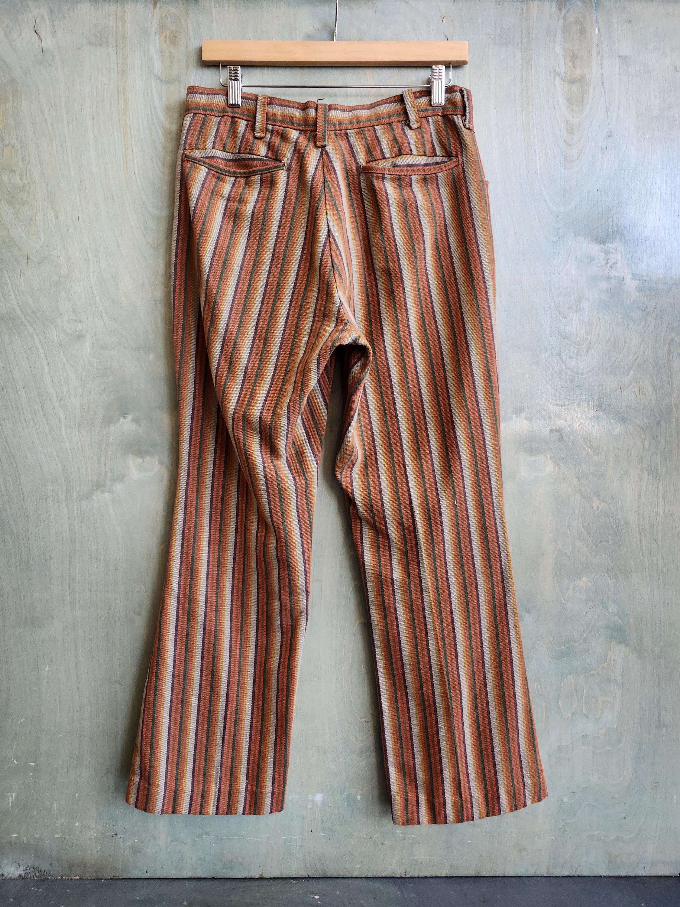 【60's】 vintage Stripe design trousers 60s Stripe Pants - Etsy
