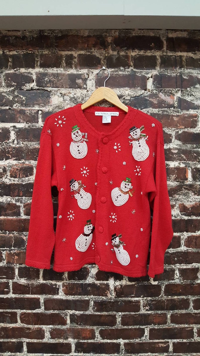 christmas red cardigan