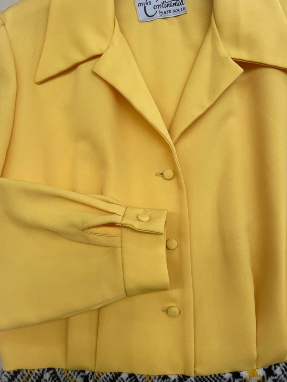 1970s Yellow Plaid Maxi Dress. 70s Shirtwaist Dre… - image 3