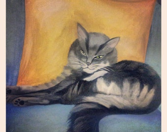 Acrylic on Canvas Pet Portrait 5" x 7" or 6" x 6"