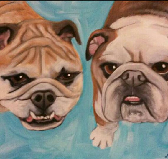 custom pet portrait (2 pets) 16" × 20"