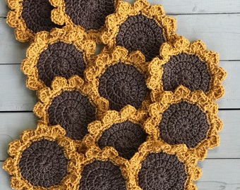 Pattern: Crochet Sunflower Coaster