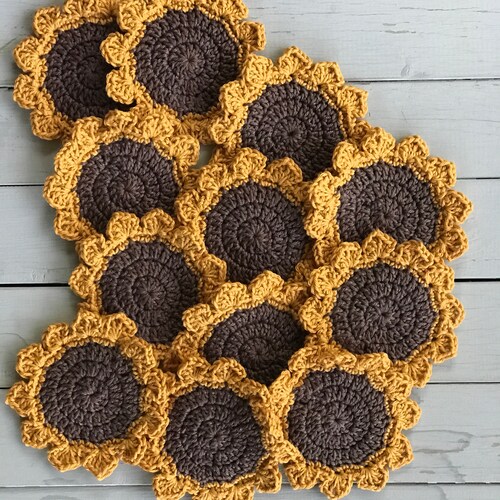 Sunflower Placemats Crochet Pattern PATTERN ONLY Instant Etsy