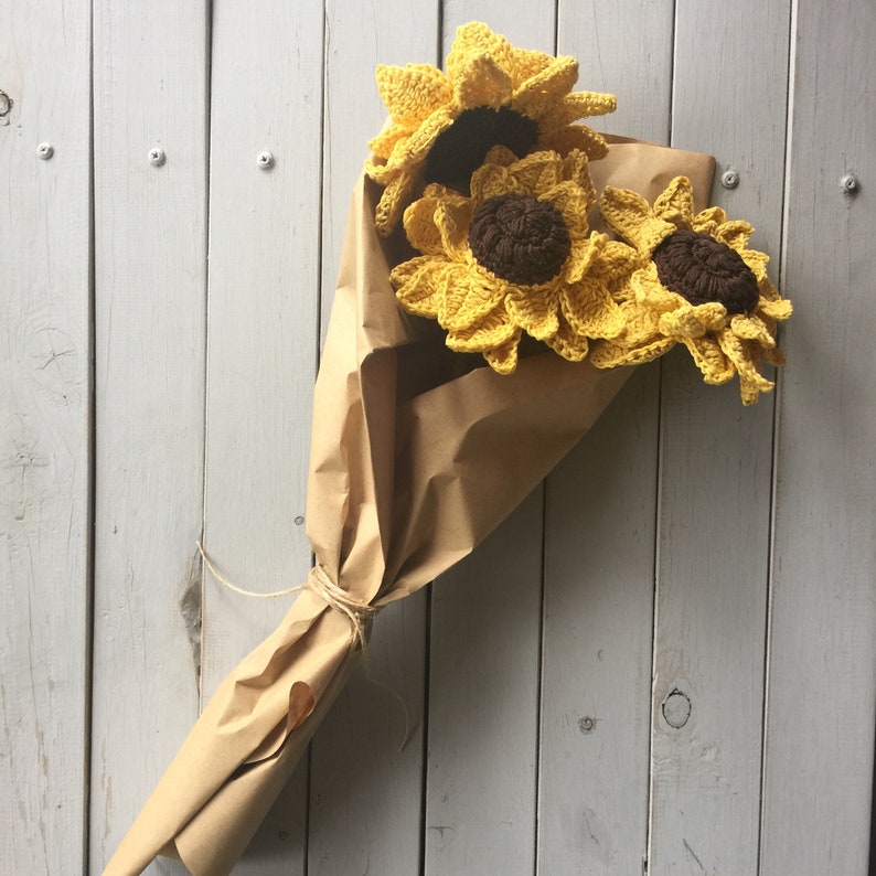 Crochet Sunflower Bouquet Etsy Australia