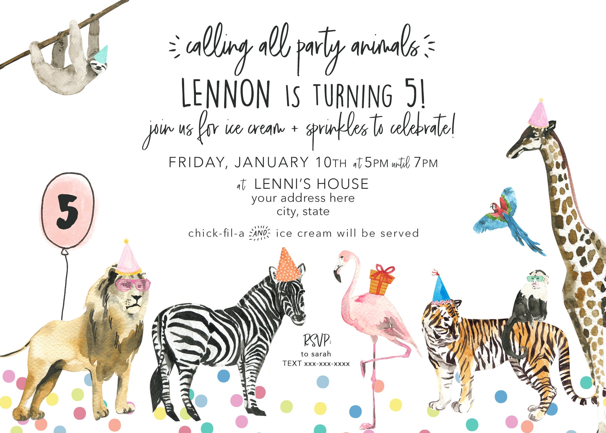 Party Animal Birthday Invitation customized Digital File - Etsy Party Animal Birthday Invitation customized Digital File - Etsy
