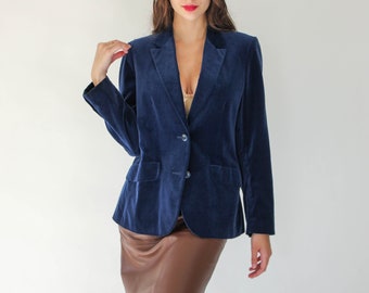 navy blue velvet jacket womens