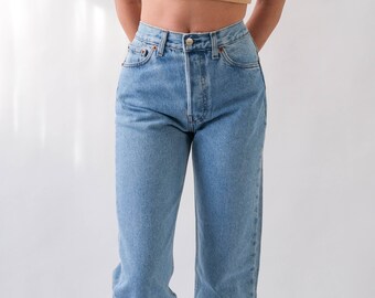 Vintage 90s LEVIS Light Wash 501 High Waisted Jeans Unworn New w/ Tags | Made in USA |28 | 1990s LEVIS High Waisted Light Wash Denim