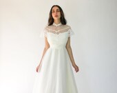 Vintage 70s 80s Western Wedding Dress Tiered Full Skirt Union Made in USA 1980s Gunne Sax Style Wedding, Prom, Party, Formal Dress