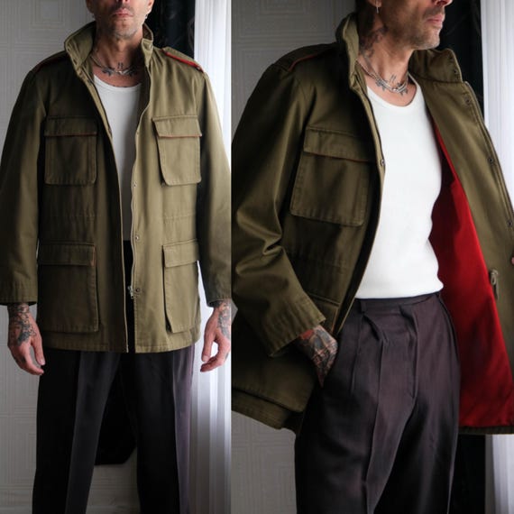 Vintage 80s PETERBOROUGH ROW for BLOOMINDALES Olive Green M65