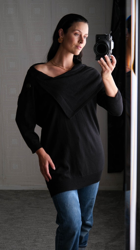 STELLA McCARTNEY Black Cowl Neck Pullover Sweater… - image 2