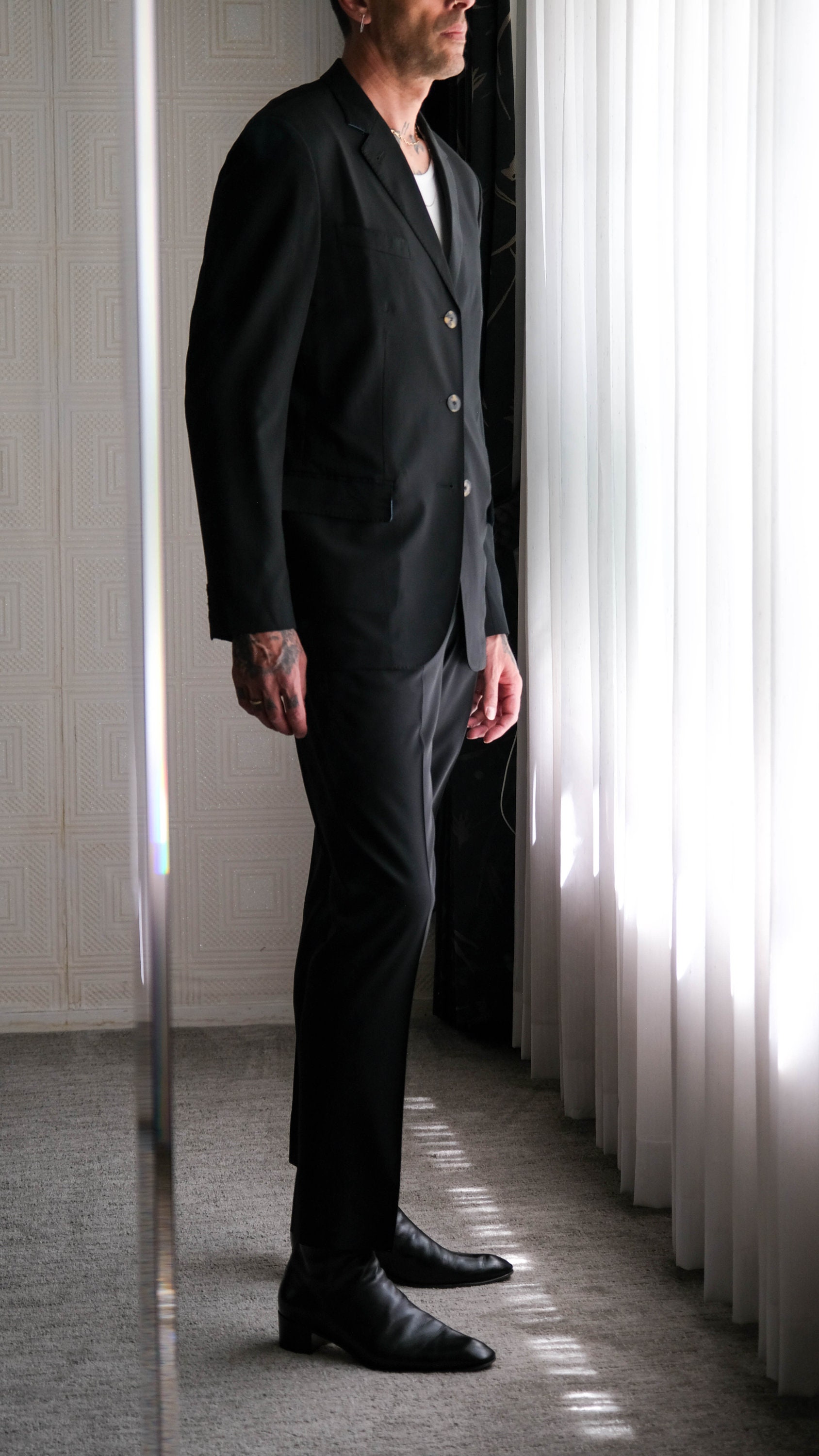 Vintage 90s Jean Paul Gaultier Homme Black Three Button Suit