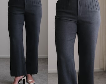 Vintage GIORGIO ARMANI COLLEZIONI Black & Gray Herringbone High
