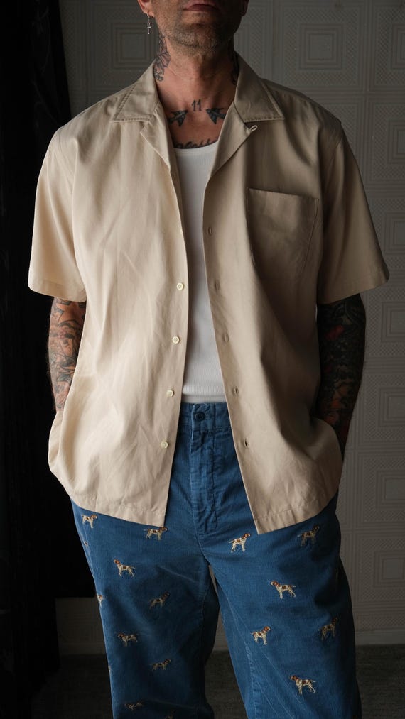 Vintage 90s POLO Ralph Lauren Light Tan Caldwell Silk Blend Loop