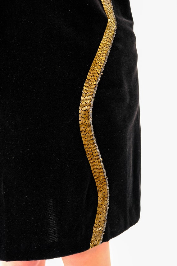 Vintage 80s Gianni Versace Black Velvet Rhineston… - image 6