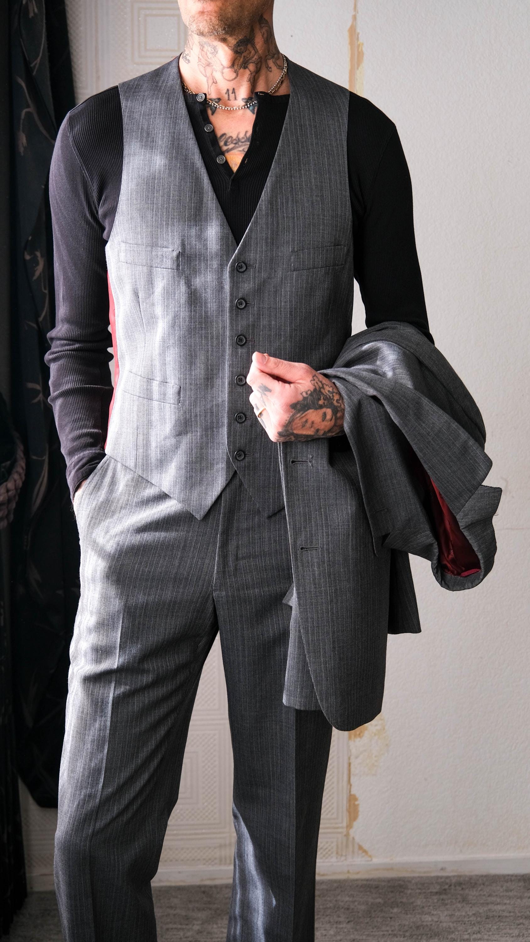 Vintage 70s Christian Dior Monsieur HS&M Peppered Dark Gray