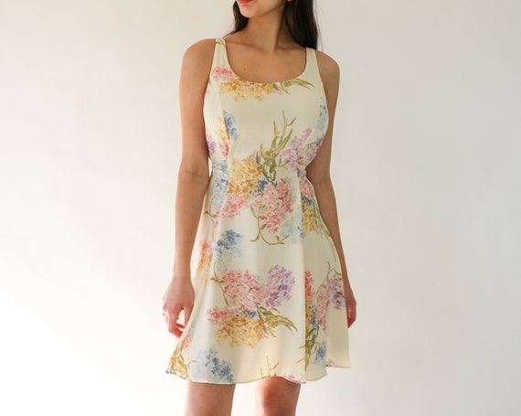 Vintage 90s Betsey Johnson Cream Botanical Floral