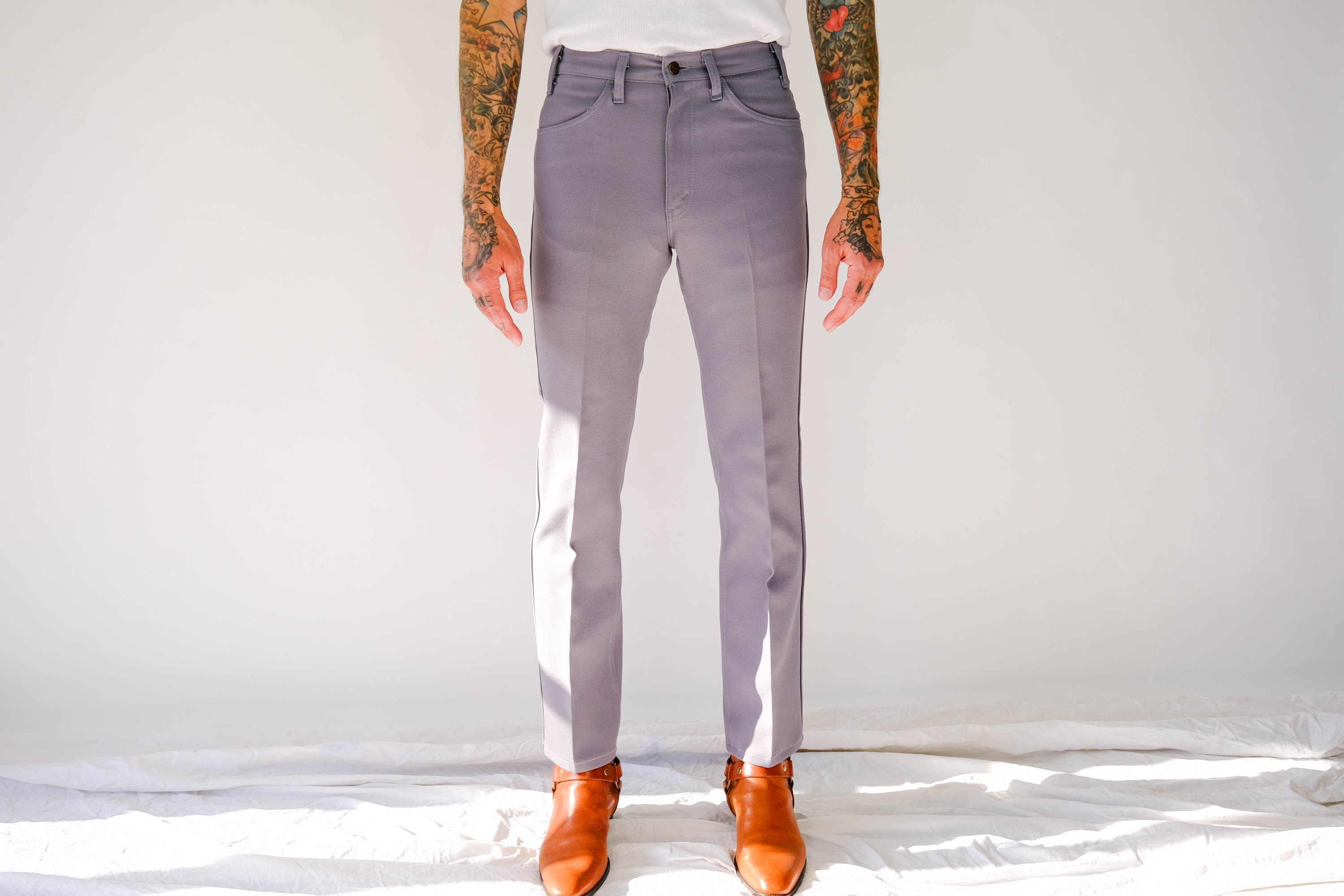 Vintage 70s LEVIS 517 Gray Dacron Sta-prest Bootcut Pants - Etsy
