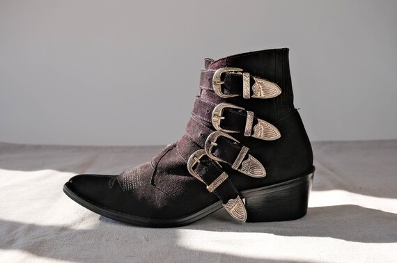 Toga Pulla buckle-strap Mid Heel Boots | Black | FARFETCH
