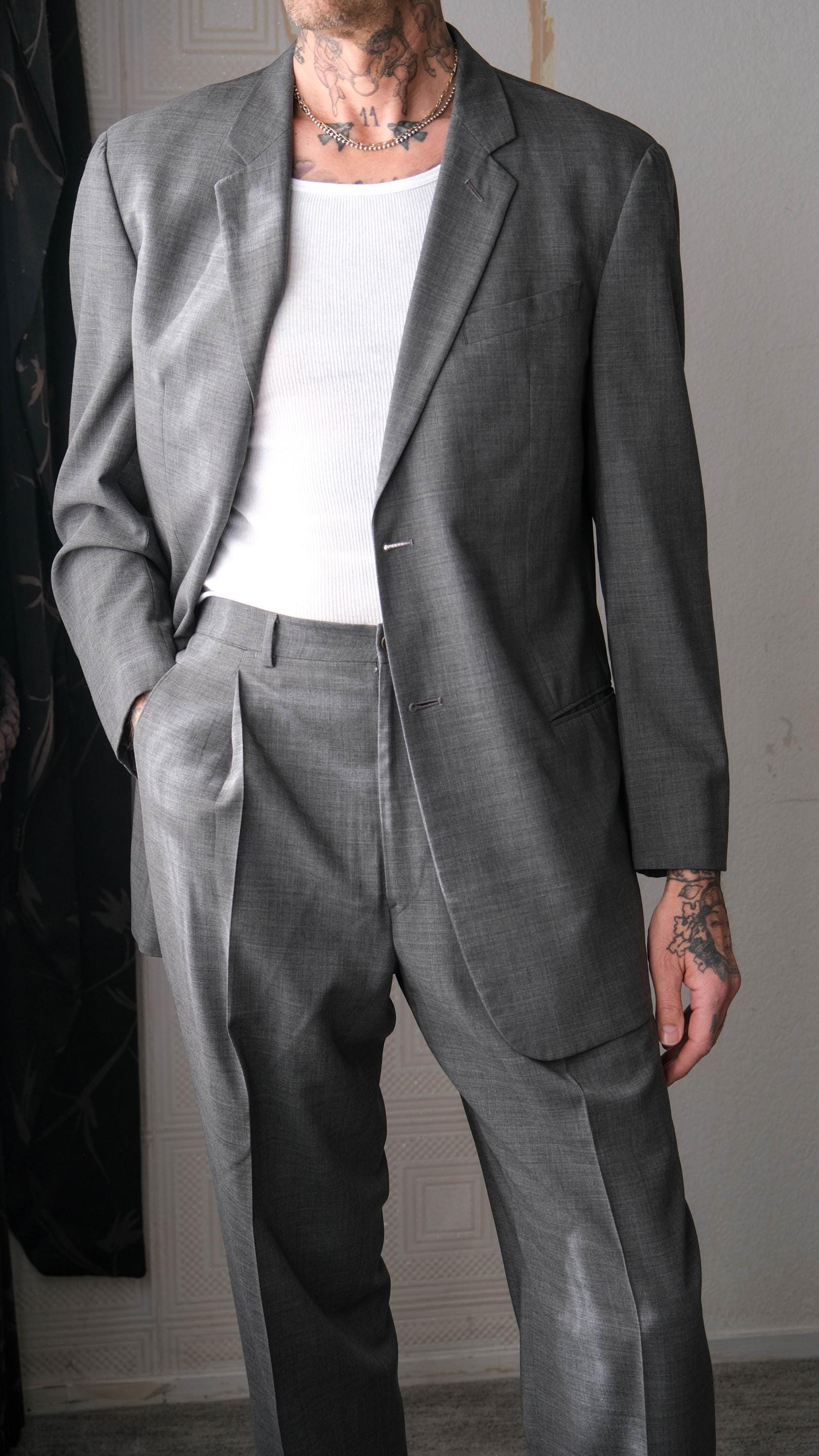 ARMANI COLLEZIONI グレー スーツ XL ヴィンテージ 3ボタン Vintage 90s GIORGIO ARMANI Le Collezioni Gray Lightweight Two