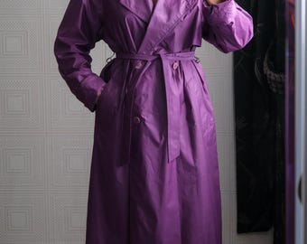 Vintage 80s SANYO Purple Liquid Unstructured Double Breasted