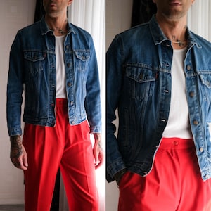 Vintage 80s LEVIS Medium Wash Type III Denim Four Pocket Trucker Jacket | Made in France | 70506-0217 | 1980s Levis Unisex Denim Jacket