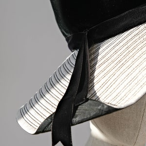 Vintage 60s Mr. Felix Chapeaux Leather & Velvet Tall and Floppy Hat Made in France 1960s Designer Wide Brim Hat image 4