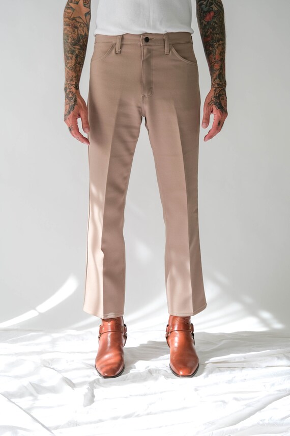 Buy Vintage 70s Wrangler Khaki Sta Prest Bootcut Pants Made in USA Size  34x30 Rockabilly, Greaser, MOD 1970s Wrangler Flare Leg Pants Online in  India 