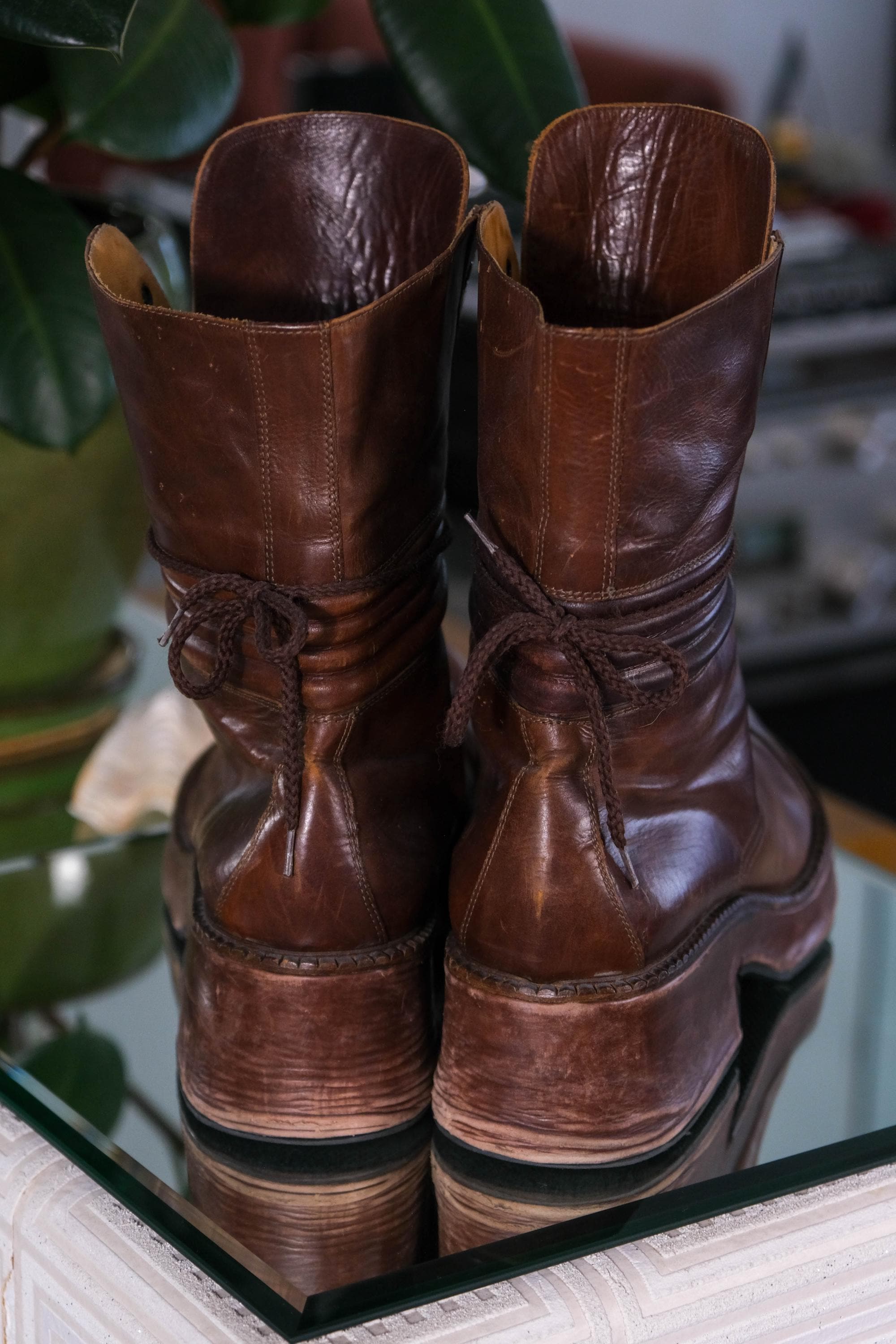 Vintage 90s Jean Paul Gaultier 1998 Brown Leather Wrapped Chunky
