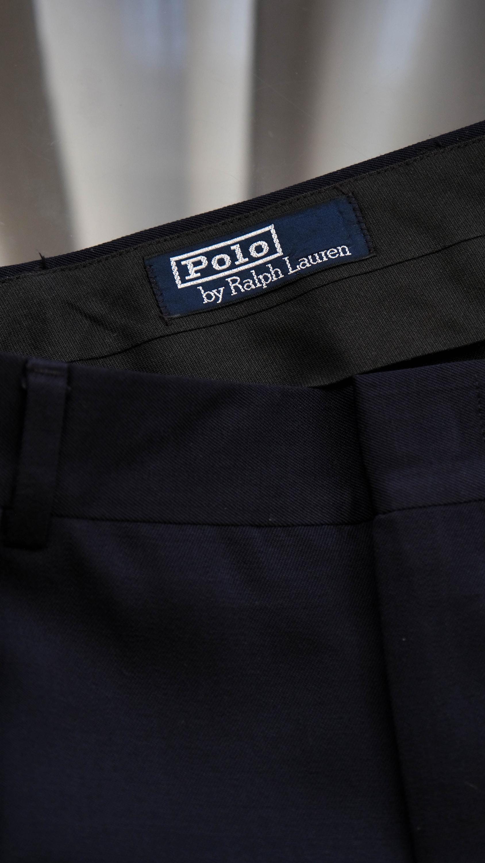 Vintage 90s POLO Ralph Lauren Navy Blue Gabardine Double