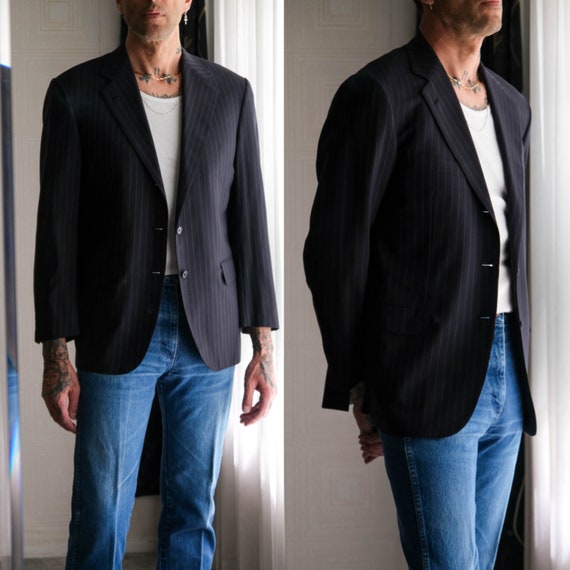 Vintage 90s BRIONI for Wilkes Bashford Navy Shadow