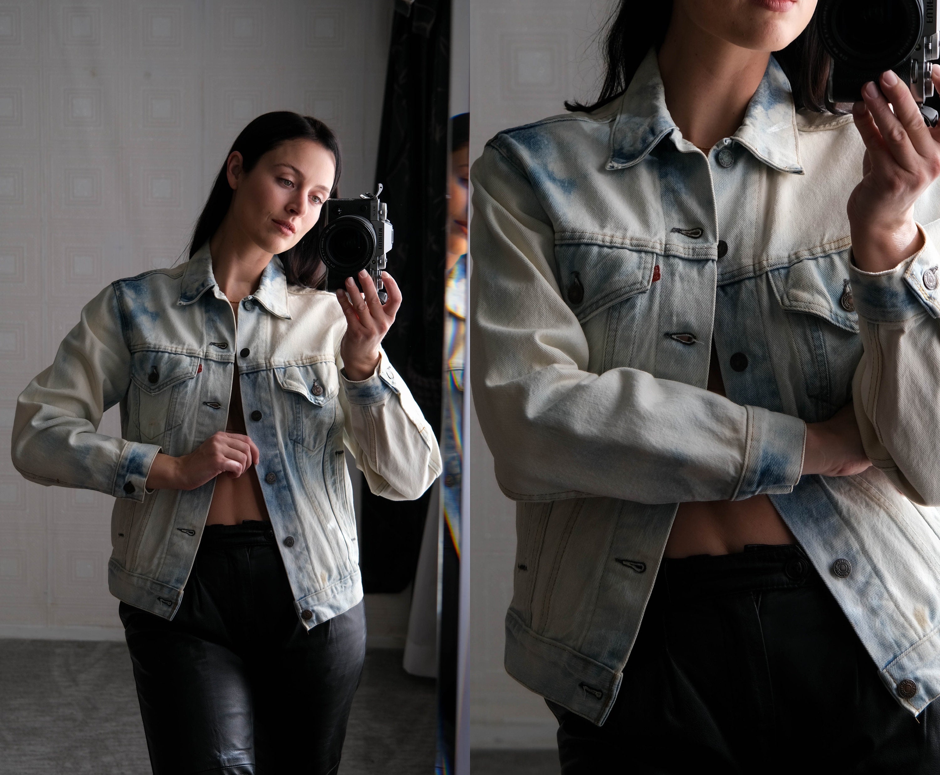 Bleached Denim Zipper Jacket - Women - Ready-to-Wear