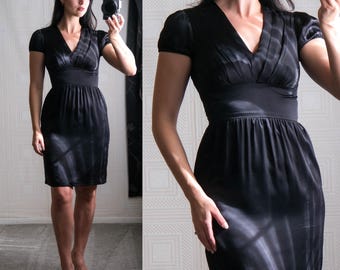 Vintage 90s 1990s Y2K Betsey Johnson Beaded Babydoll Black Pink