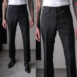 Vintage 70s LEVIS 517 Black Sta Prest Bootcut Pants | Made in USA 
