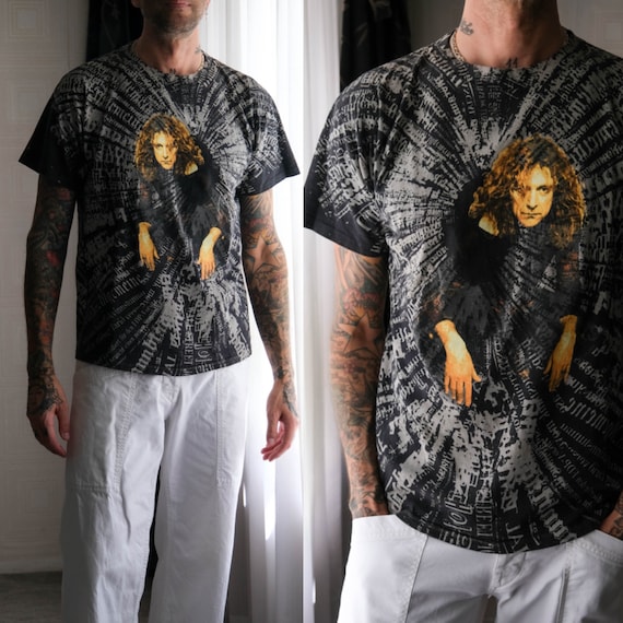 Vintage 90s Robert Plant Fate of Nations All Over Print Single 