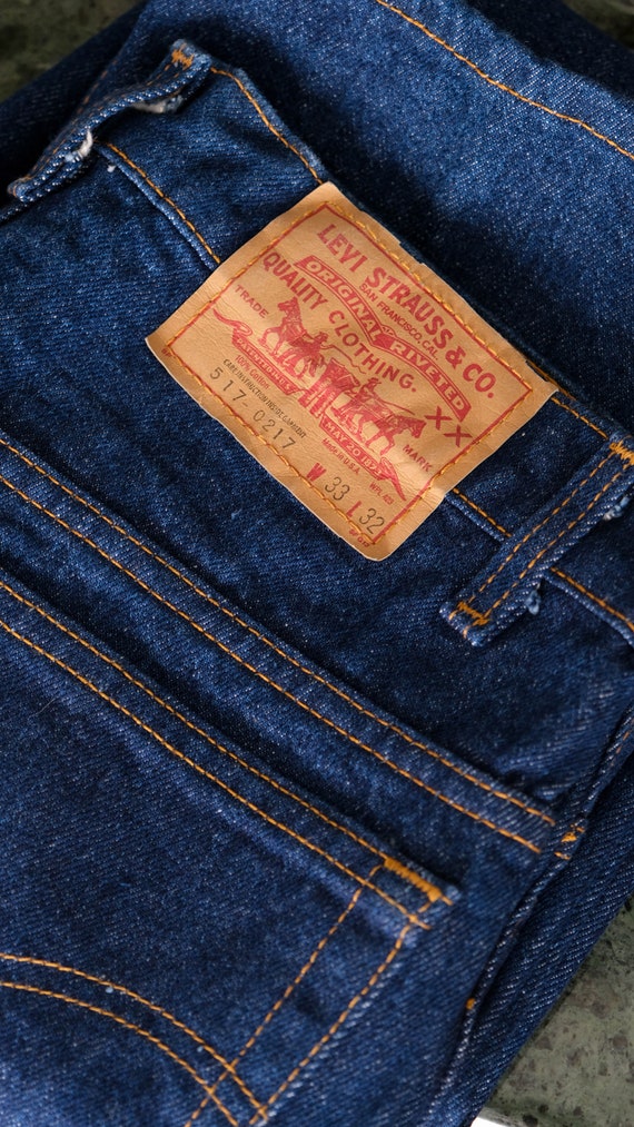 Vintage 80s LEVIS 517 Dark Wash Red Tab Bootcut Jeans Made - Etsy