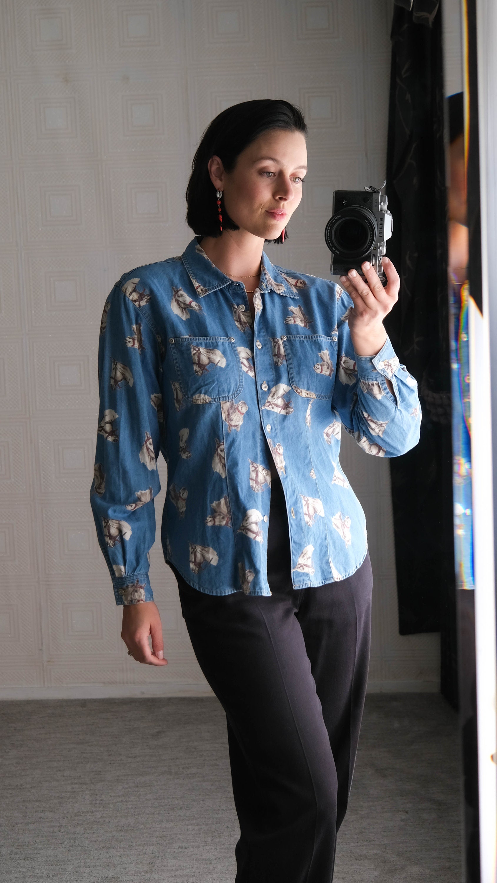 Vintage Button Up/ Vintage Liz Claiborne/ Linen Shirt