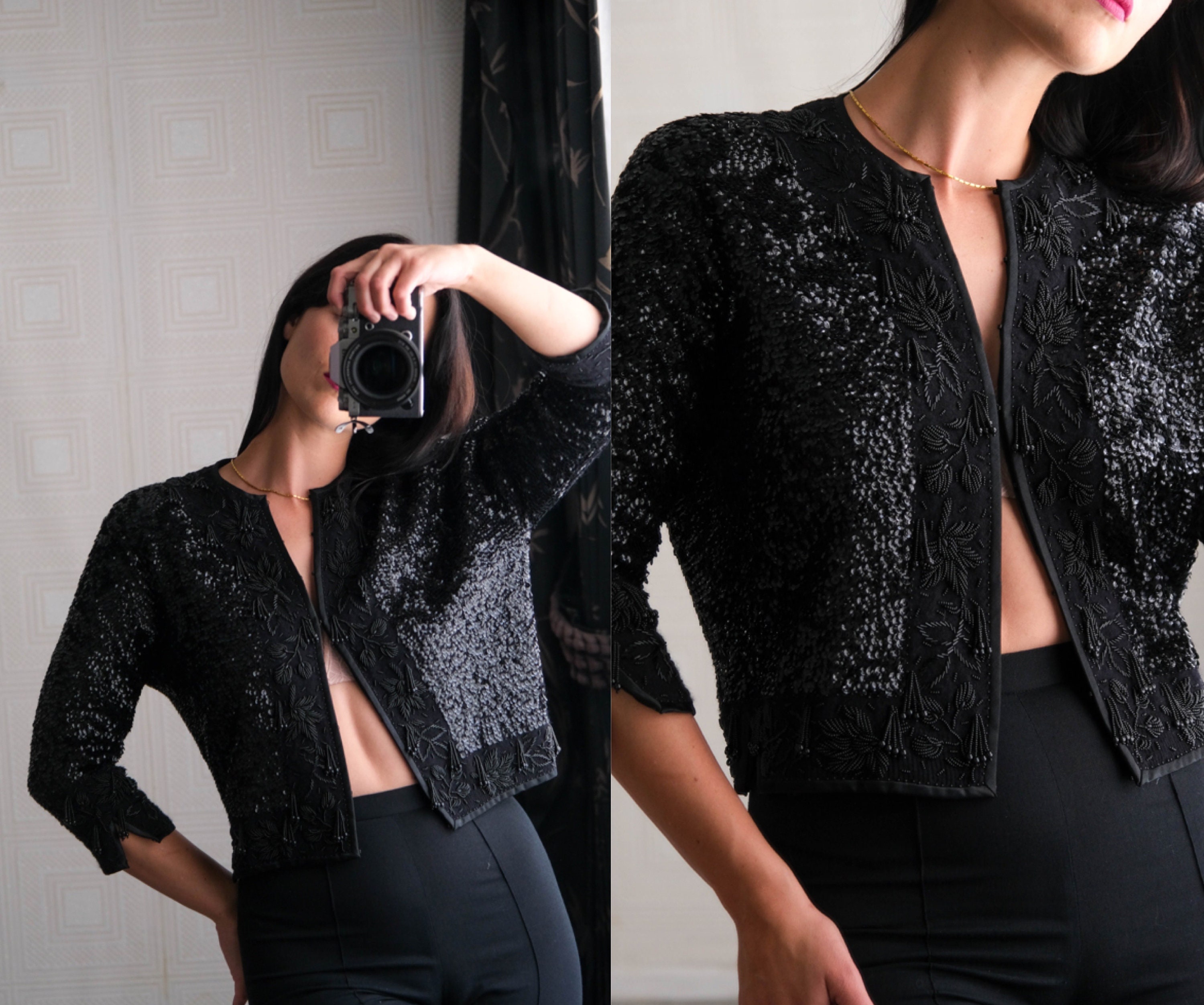 Past auction: Louis Feraud cropped beaded jacket 1980s-90s