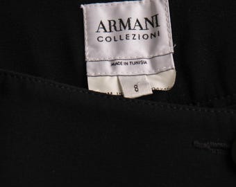 Vintage GIORGIO ARMANI COLLEZIONI Black Silk Crepe Minimalist Wide