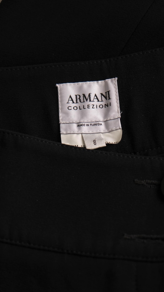 Vintage GIORGIO ARMANI COLLEZIONI Black Silk Crepe Minimalist Wide