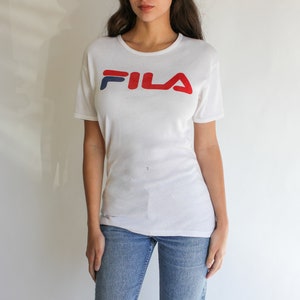 Vintage 70s Fila Distressed Bootleg Logo Tee Shirt Paper Thin, Destroyed, Super Soft Adidas, Puma, Nike 1970s Fila Designer T-Shirt image 2