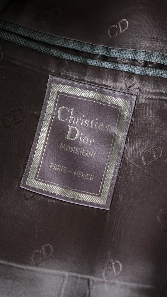 Vintage 80s Christian Dior Monsieur Gray Crosshat… - image 7
