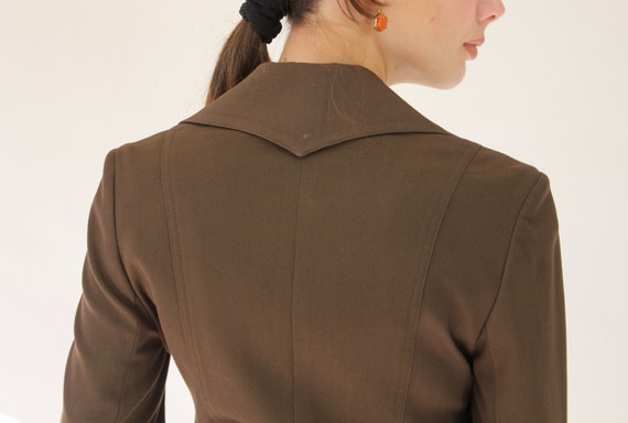 Vintage 90s BEBE Espresso Brown Gabardine Cropped… - image 7