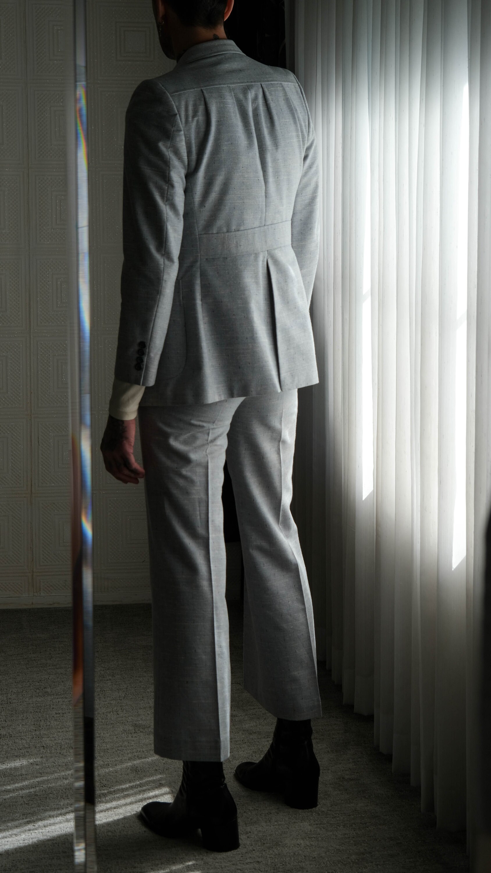 Vintage 70s PIERRE CARDIN BOUTIQUE Blue Chambray Flecked